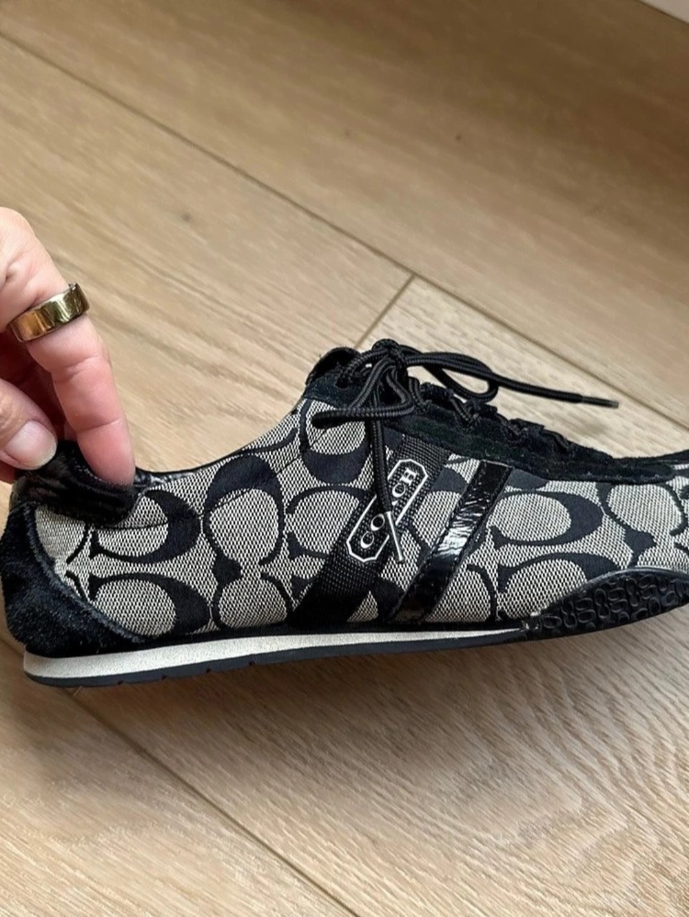Coach Barrett Signature Canvas Sneakers Black & Gray US 8.5 M